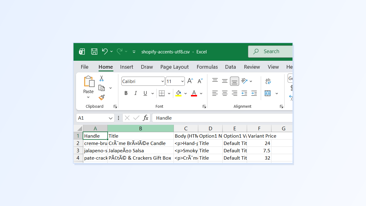 Shopify CSV Shows é or ’ Instead of Accents? How to Fix Garbled Characters