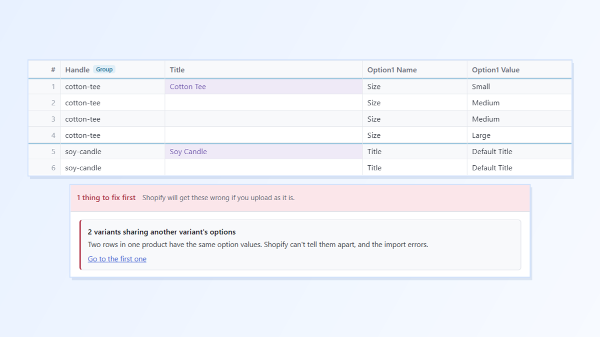 Shopify CSV Import Skipped Your Variants or Says a Variant Already Exists? Here’s the Fix
